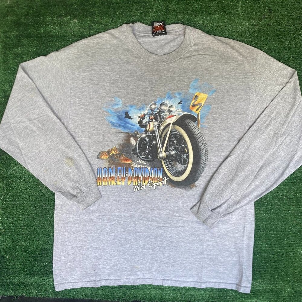 Vintage 90s Harley Davidson Shirt Western Biker Long Sleeve
